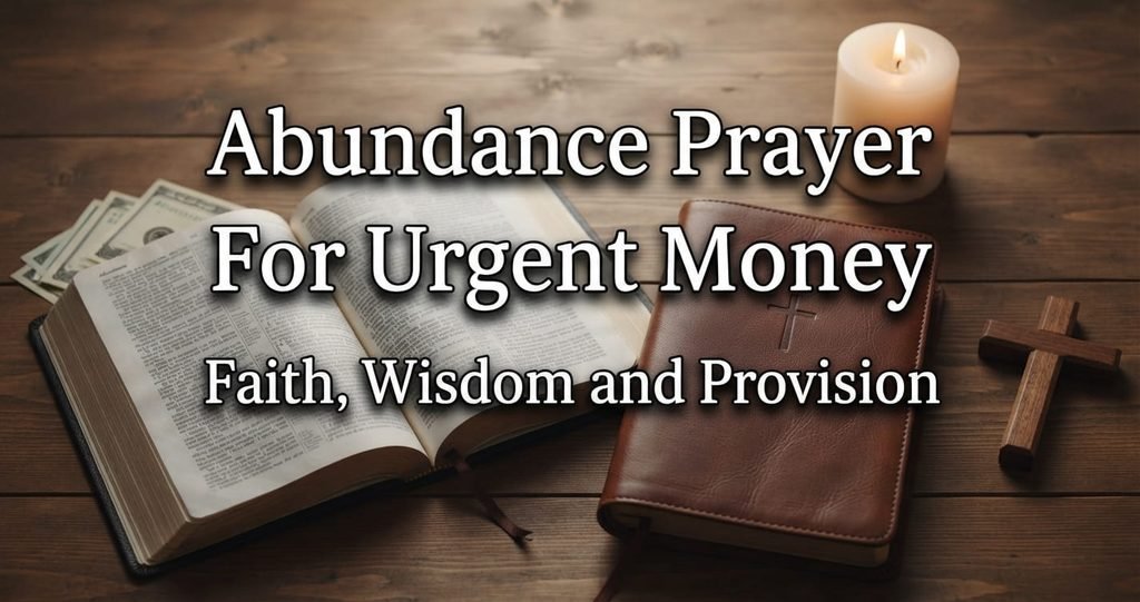 Abundance prayer for urgent money with Bible prayer journal and cross