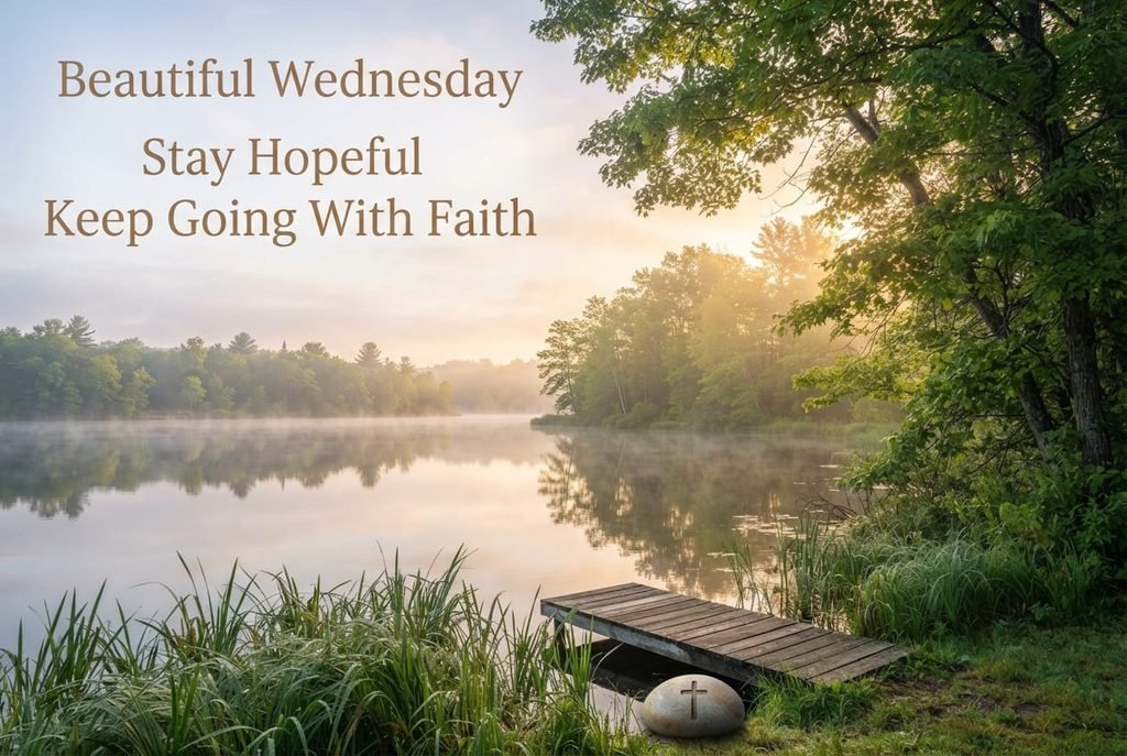 Beautiful Wednesday blessing image with inspirational message