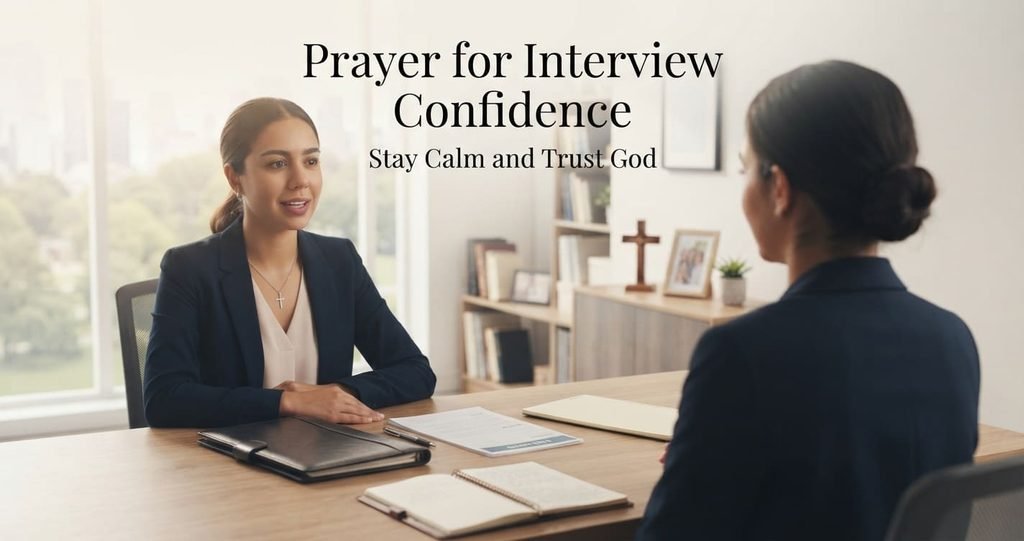 Catholic prayers for confidence and calm during a job interview