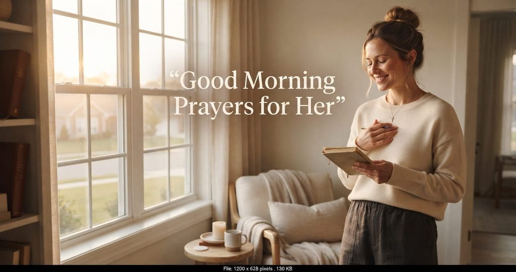 Good morning prayers for her with warm sunrise