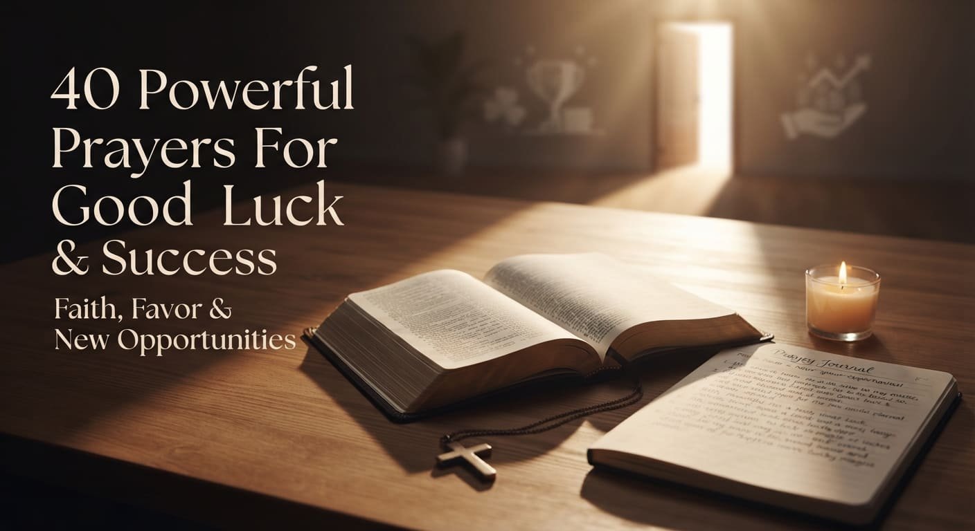 Prayers for good luck and success with an open Bible