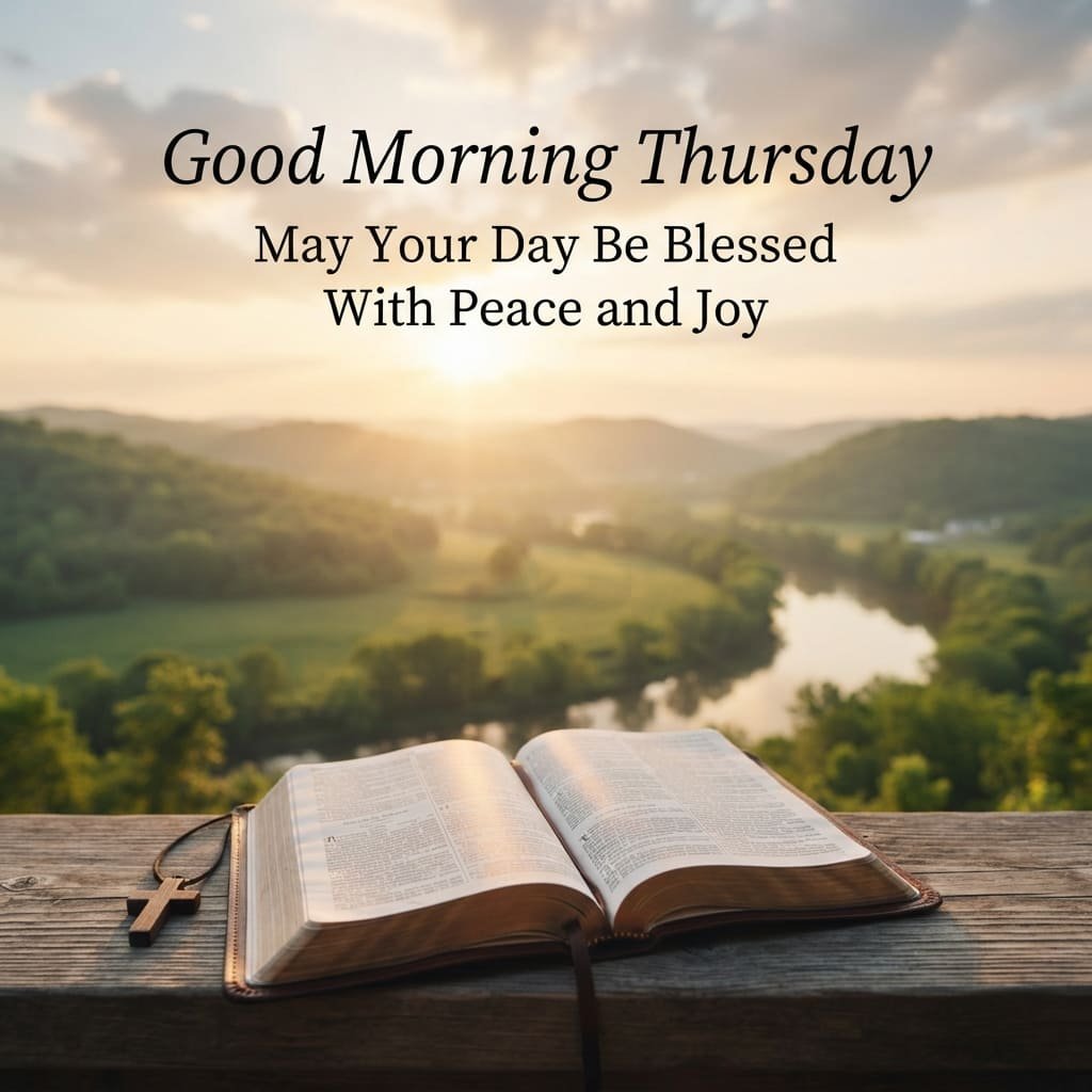 Good morning Thursday blessing with peaceful sunrise