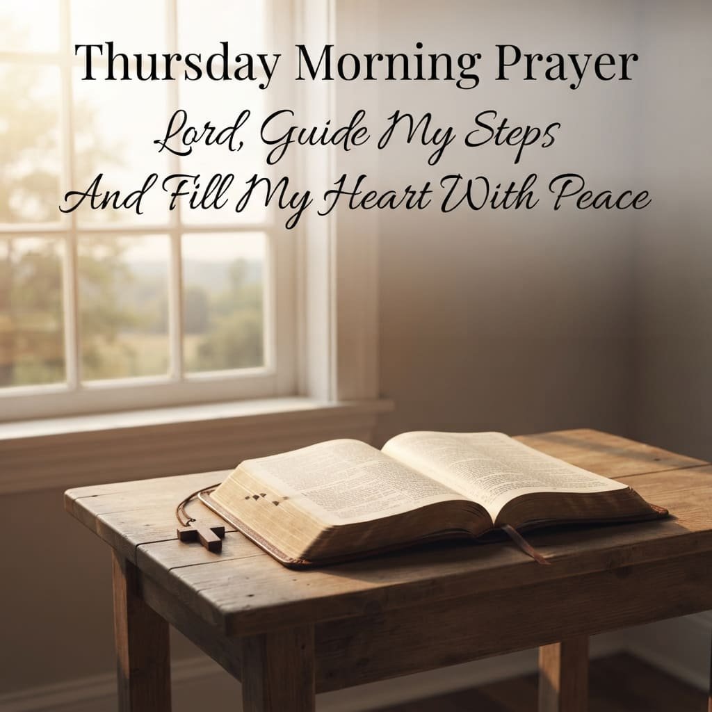 Thursday morning prayer with open Bible and peaceful light
