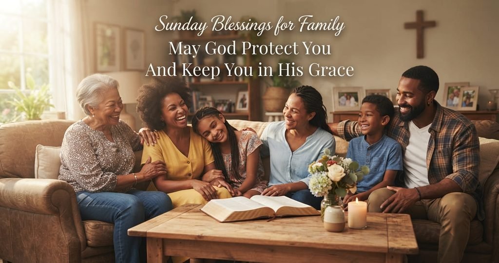 African American family Sunday blessings GIF with Christian faith