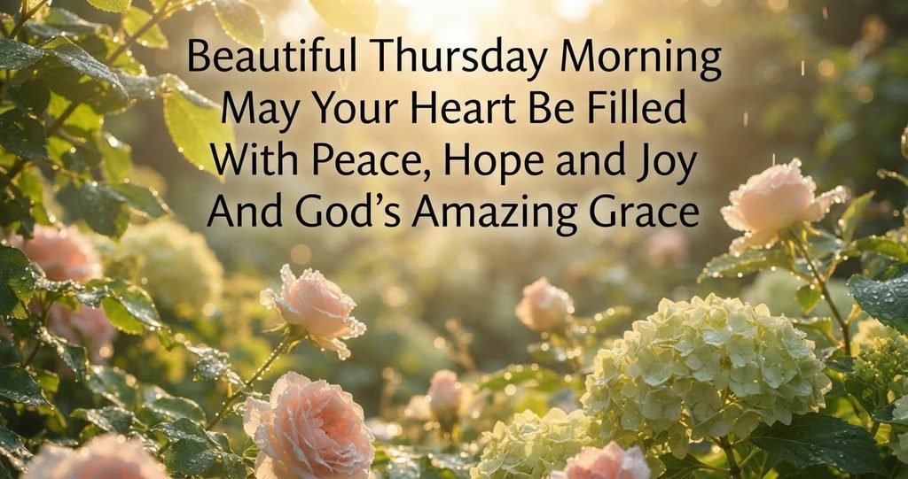 Beautiful Thursday morning blessings with flowers and sunlight