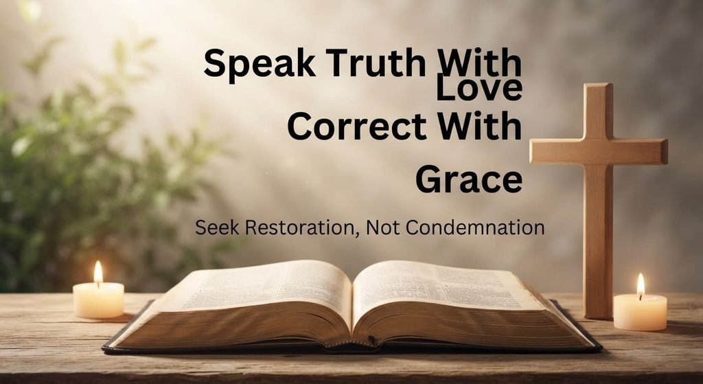 Bible teaching about correcting others with love, truth, grace, and humility
