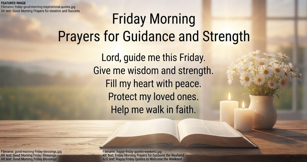 Friday Morning Prayers for guidance, strength, peace, protection, and faith