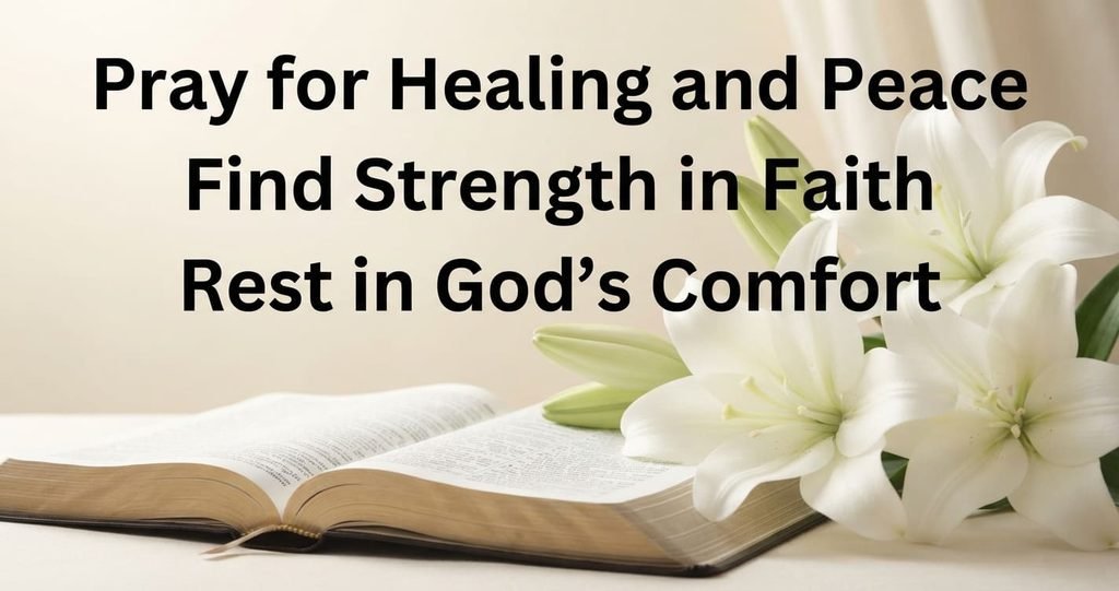 White lilies and an open Bible representing prayers for healing, health, and peace