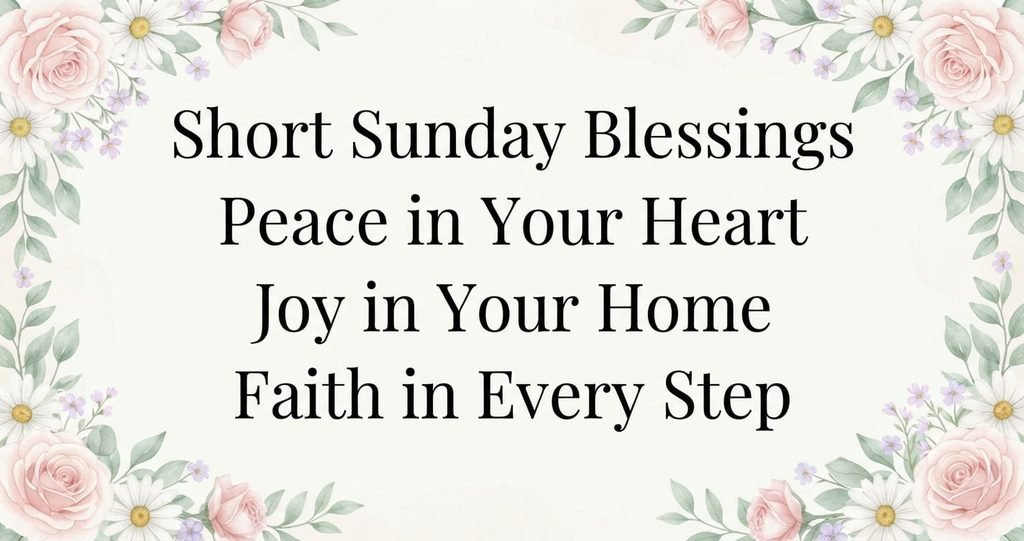 Beautiful Sunday blessings with short inspirational quotes and flowers